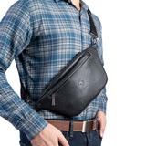 The Alpha Leather Sling Bag - Black