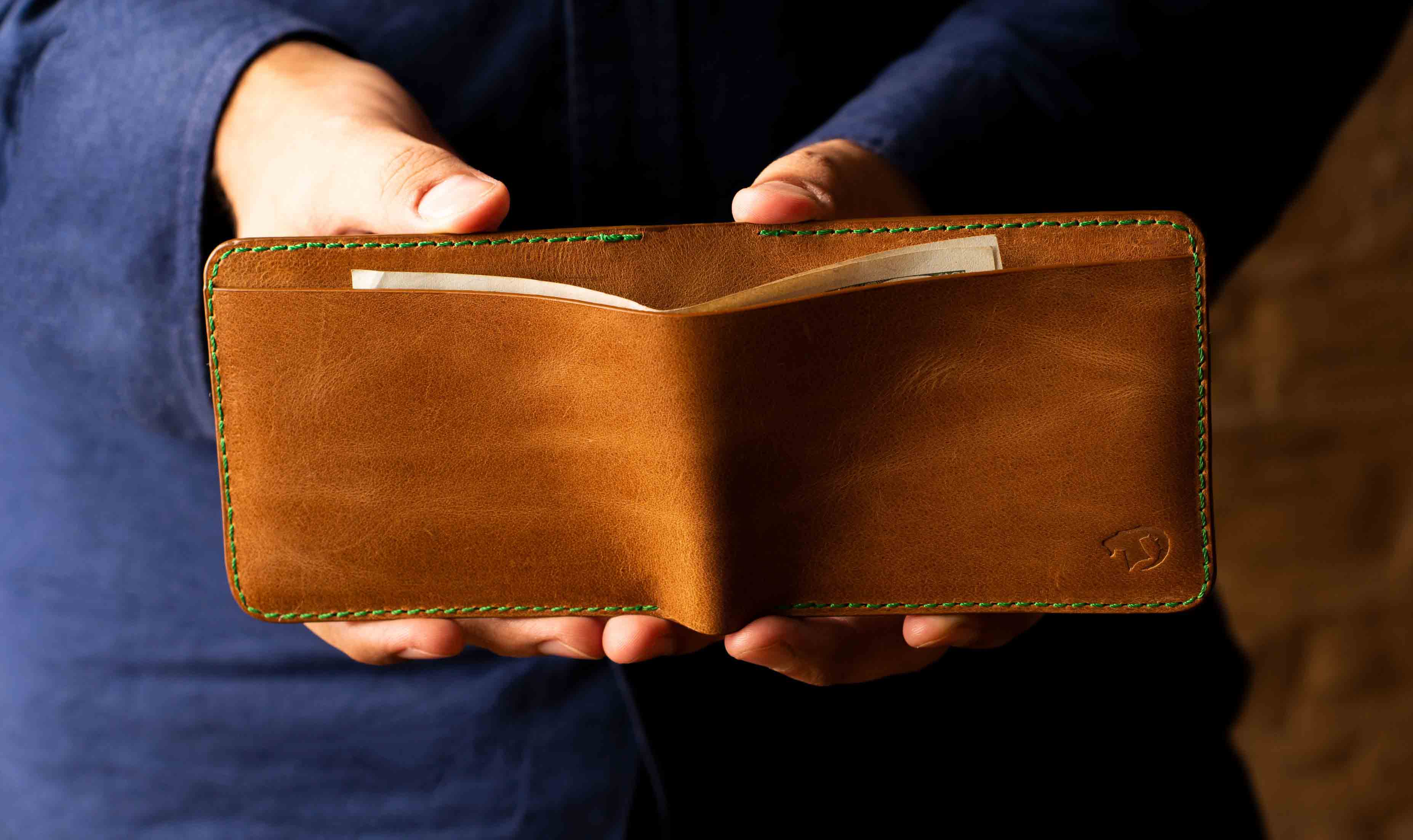 leather vegtan wallets
