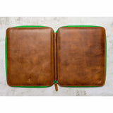 zippered leather portfolio