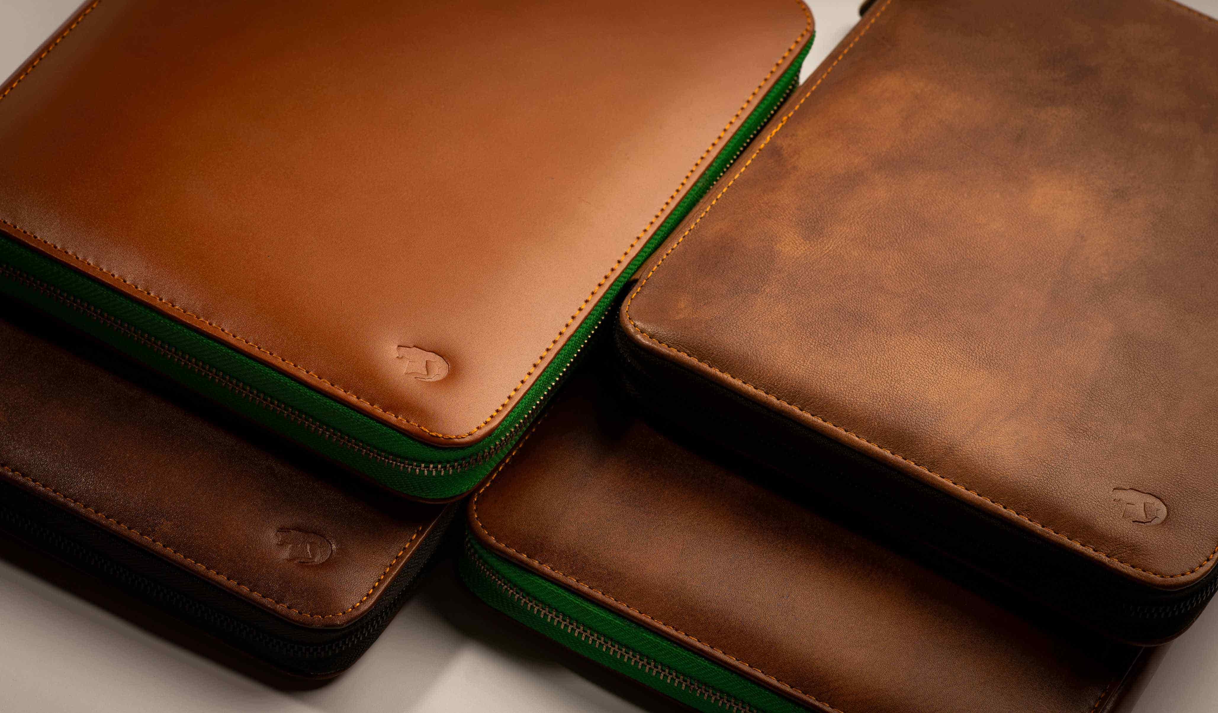 zippered leather portfolio